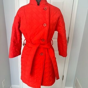 Beautiful high quality stitched coat. Color is coral. Fits US size 4-6. Like new